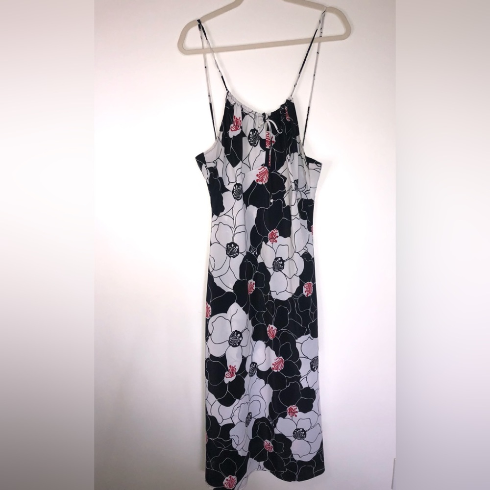 Y2K Rave City Black, Red, and White Flowered Dress